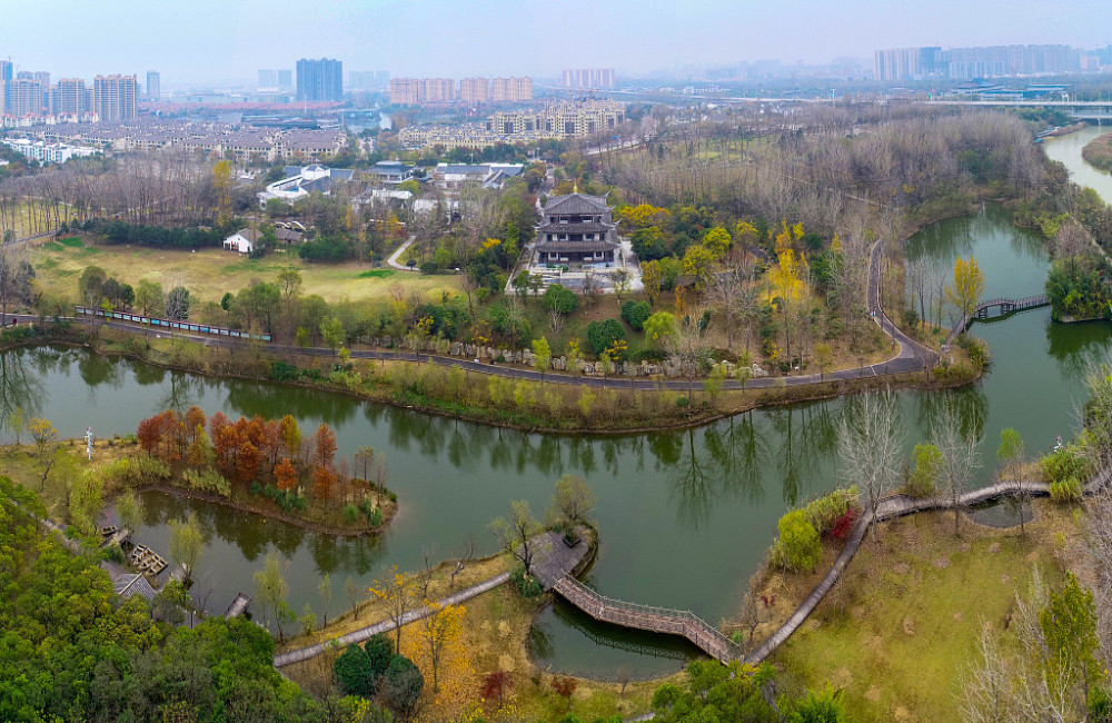 江苏淮安初冬古淮河国家湿地公园景色迷人