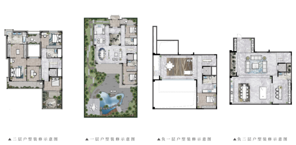 主力户型平面图(六房四厅六卫,建筑面积538㎡)