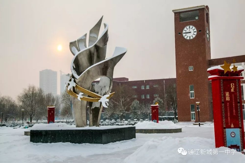 天寒情意暖,除雪保安全——通辽新城第一中学清雪在行动