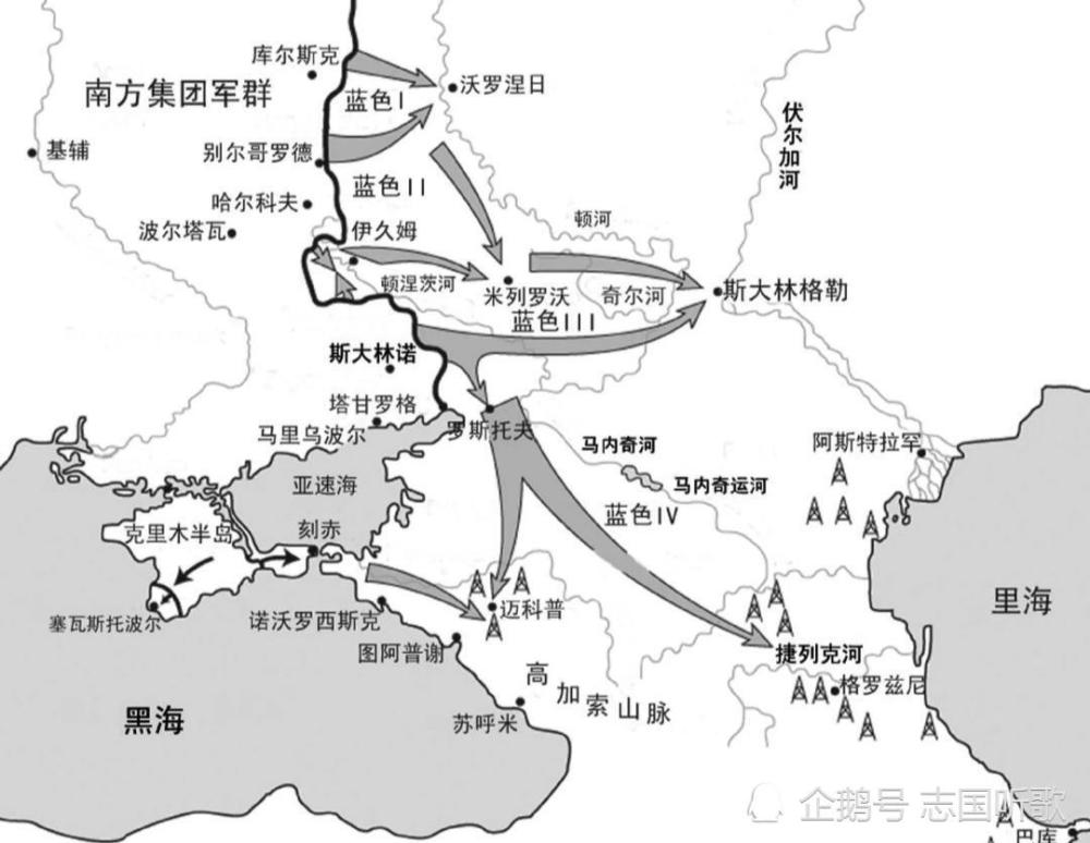 第2集团军,主要进攻斯大林格勒地区,消灭在顿河流域的苏军重兵集团