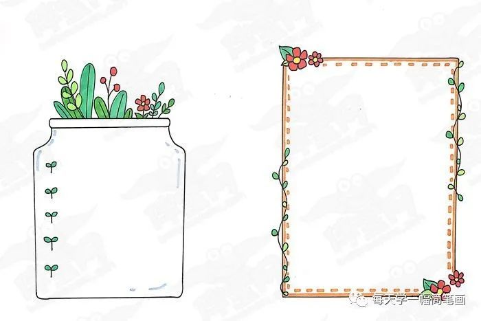 每天学一幅简笔画手抄报边框小清新手抄报边框模板
