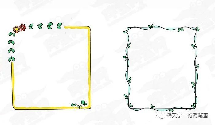 每天学一幅简笔画-手抄报边框小清新,手抄报边框模板