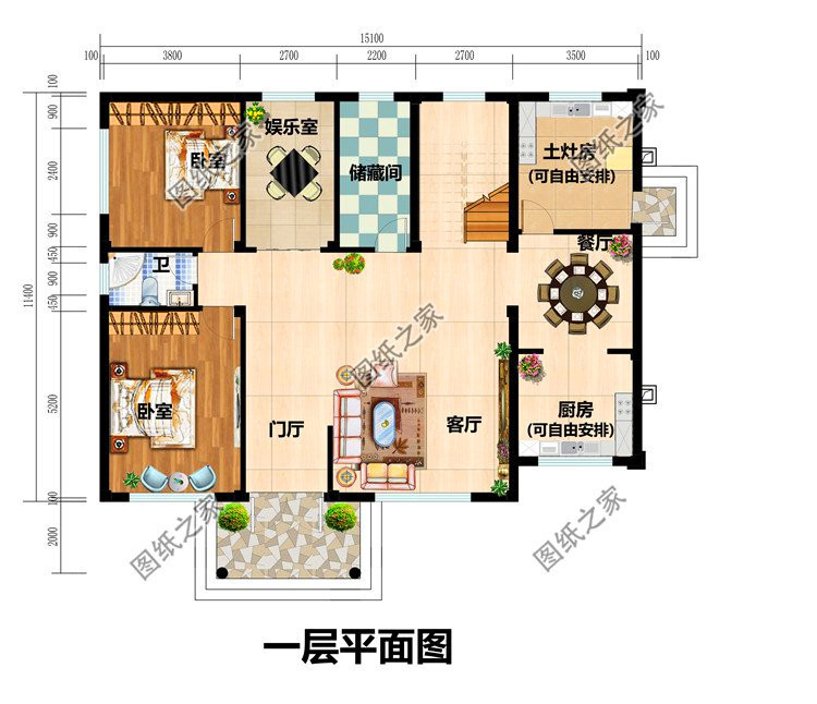 农村四间二层别墅设计图简单大气又实用老人小孩都喜欢