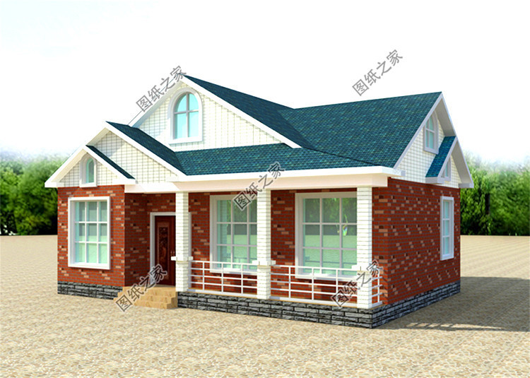 卫生间; 方案三:农村复式一层半别墅设计图,带阁楼设计,占地150平方米