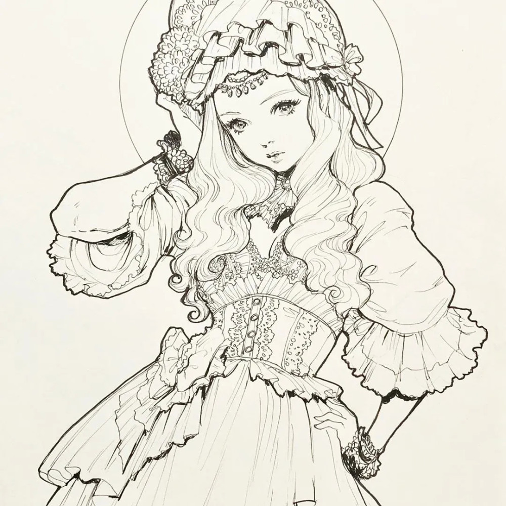 一大波线描哥特式风格美少女,光是看就已经沸腾了,宅男看了根本无法