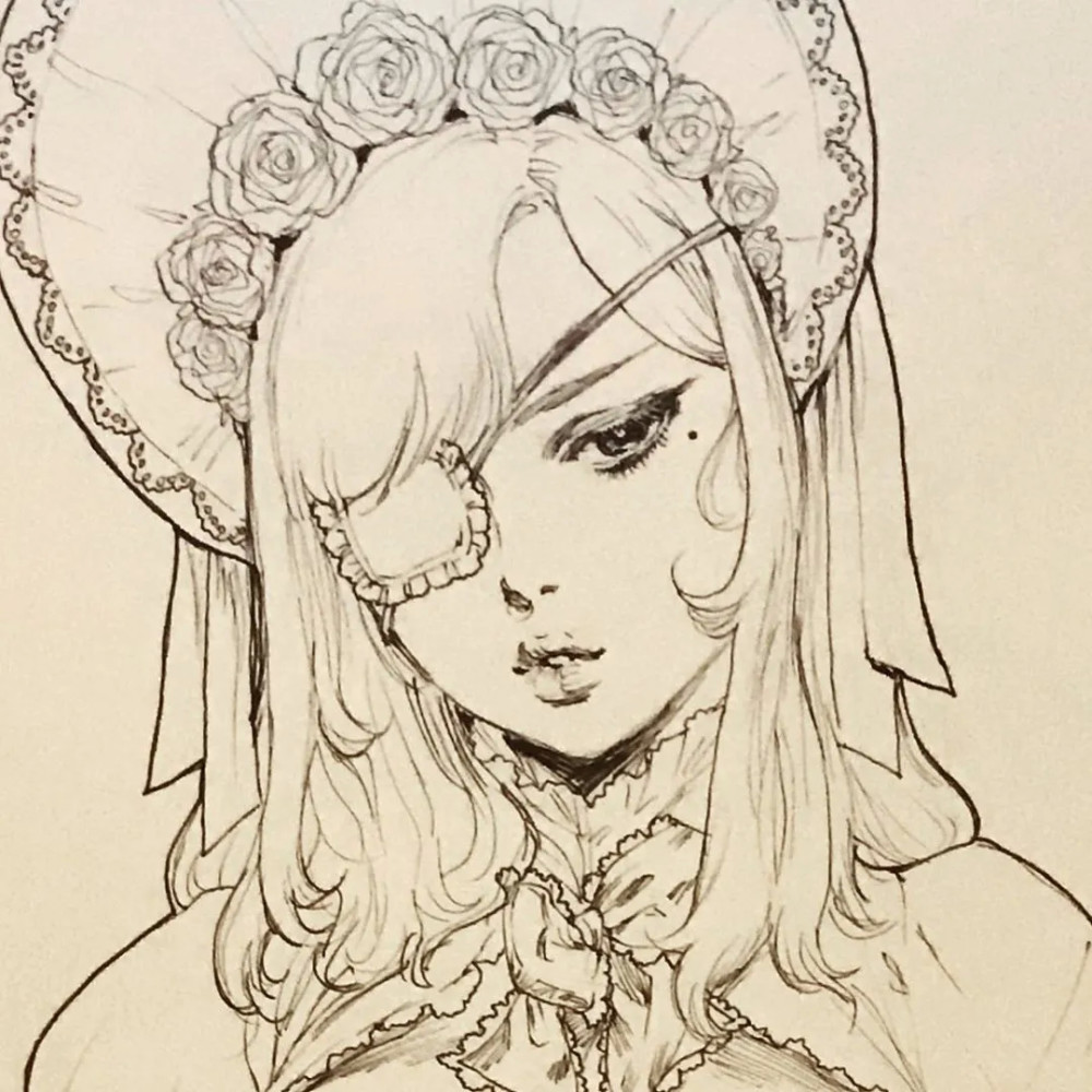 一大波线描哥特式风格美少女,光是看就已经沸腾了,宅男看了根本无法