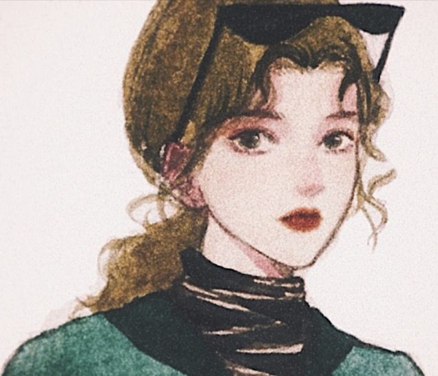 复古浪漫港风动漫头像 小众女头