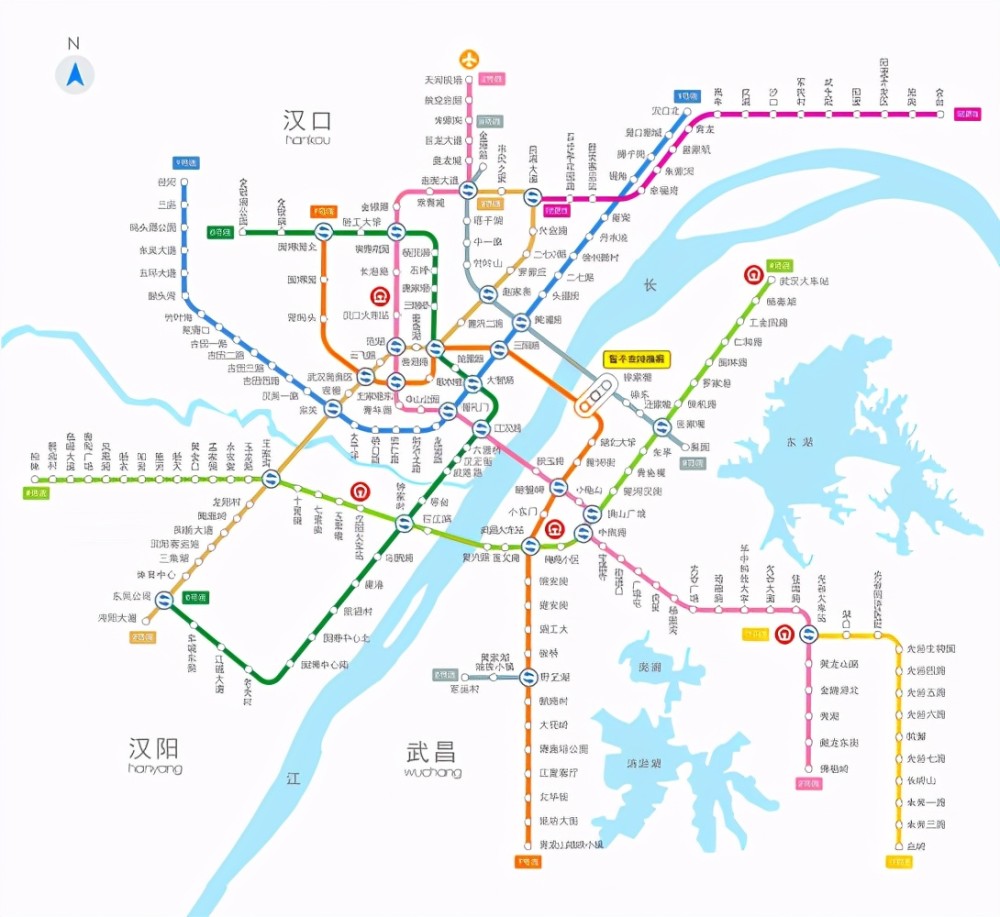 武汉地铁25条线路:运营线路9条,在建线路9条,拟建线路