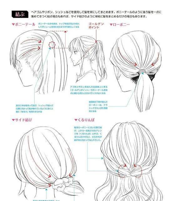 "cg原画插画教程"漫画少女发型设计 动漫人物插画素材