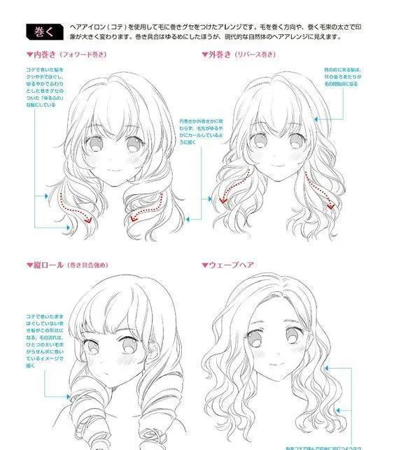 "cg原画插画教程"漫画少女发型设计 动漫人物插画素材