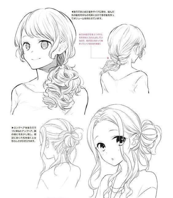 "cg原画插画教程"漫画少女发型设计 动漫人物插画素材