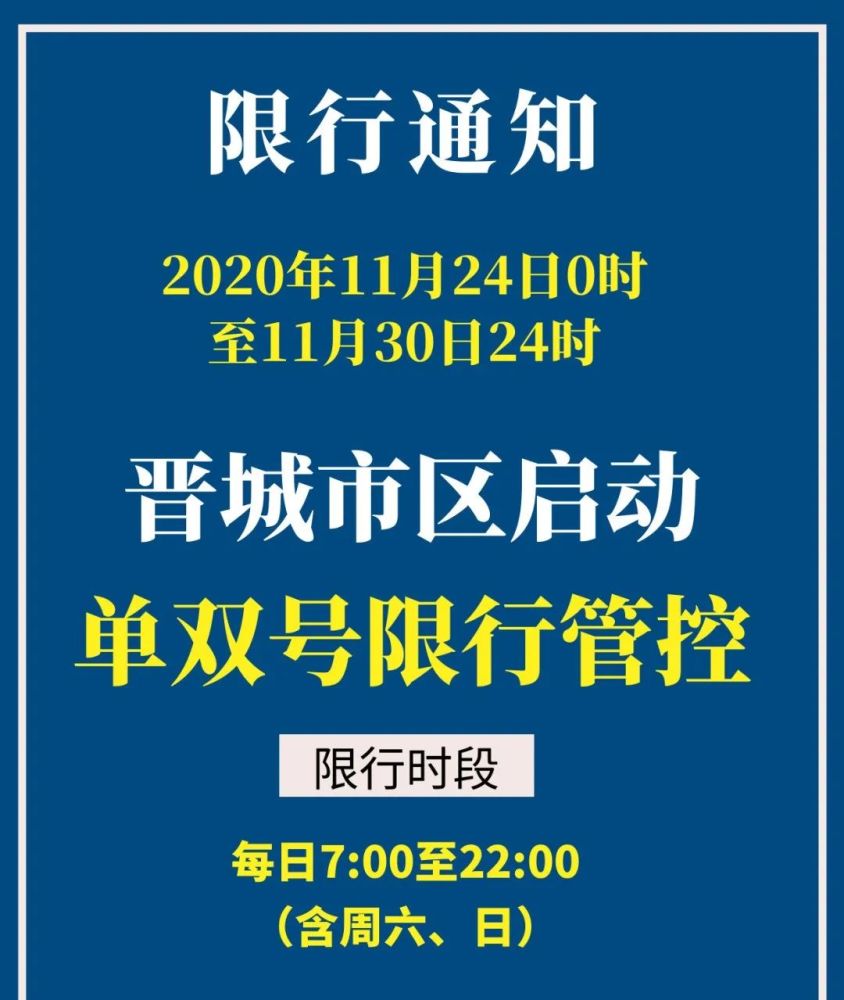 注意晋城限行最新消息