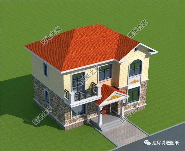 方案二:占地110平方米农村实用现代二层别墅设计图,主体造价15万