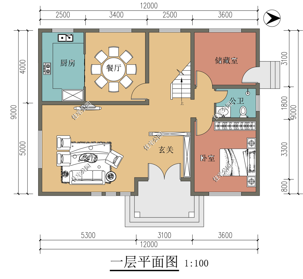 农村自建房开间13米,进深10米,想要挑空客厅,怎么设计