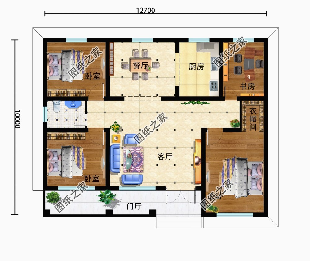 农村四间房子怎么设计?农村四开间楼房户型图,看了忍不住想建