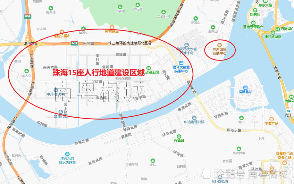 广东珠海主城区新增15处人行过街地道,包括情侣路与南湾大道