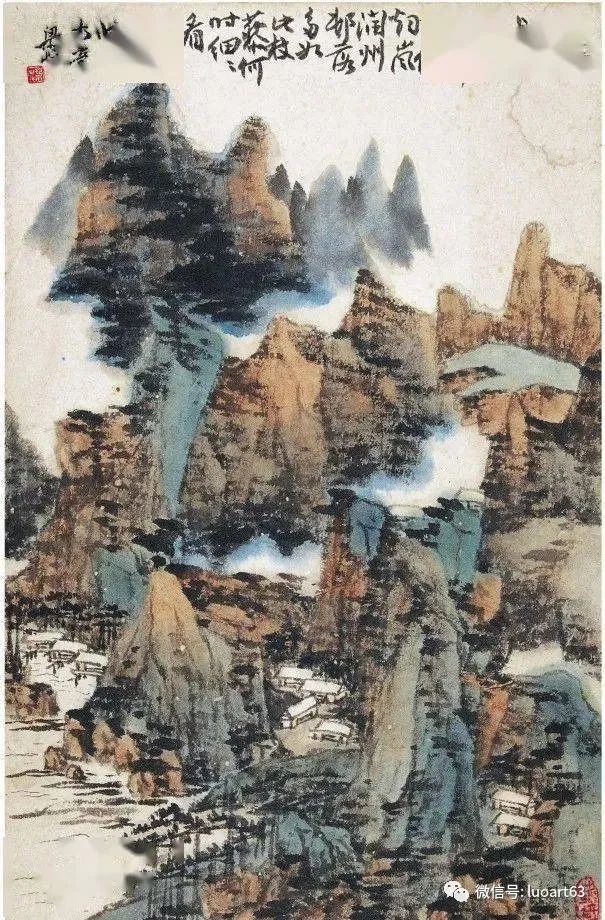 著名大写意画家梁崎山水画作品欣赏