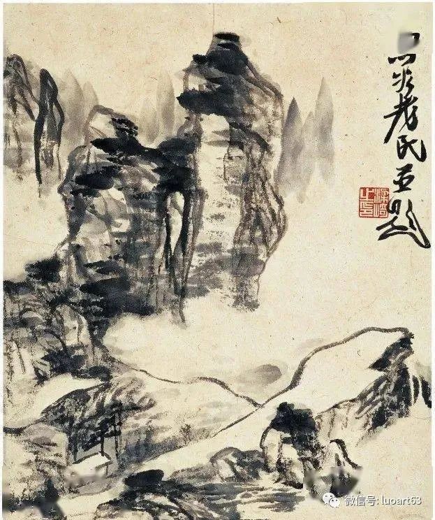 著名大写意画家梁崎山水画作品欣赏