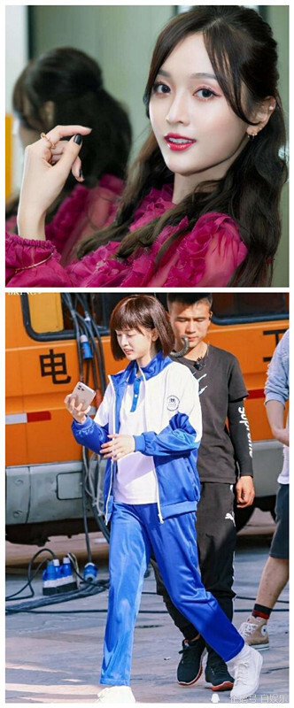 吴宣仪穿中式校服,杨超越穿中式校服,看到孟美岐,还收