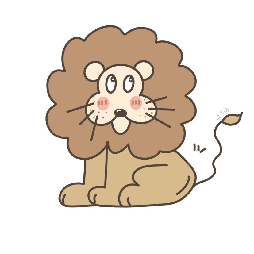 超级可爱的小狮子简笔画好想拿来做头像