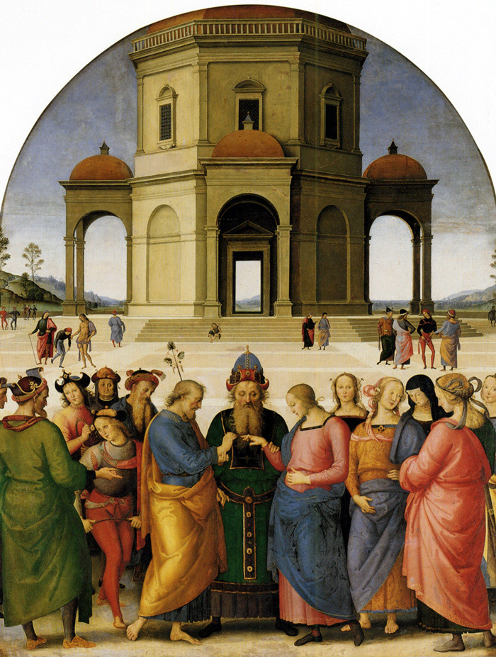 佩鲁吉诺,《圣母的婚礼》,1500年~1504年,木板油画
