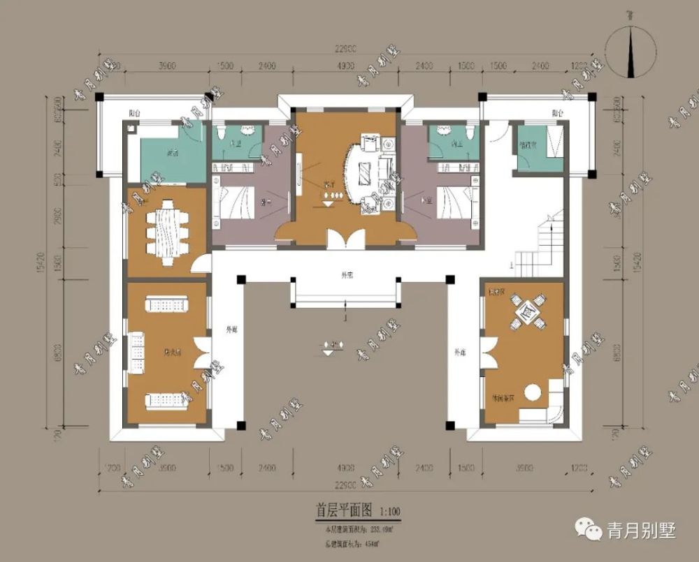 9×15.42米二层中式三合院,在这个下雪天你又想起了谁