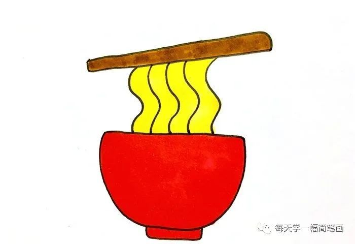 每天学一幅简笔画面条怎么画简单又好看