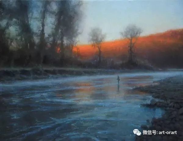 朦胧美的油画风景作品,黎明的曙光