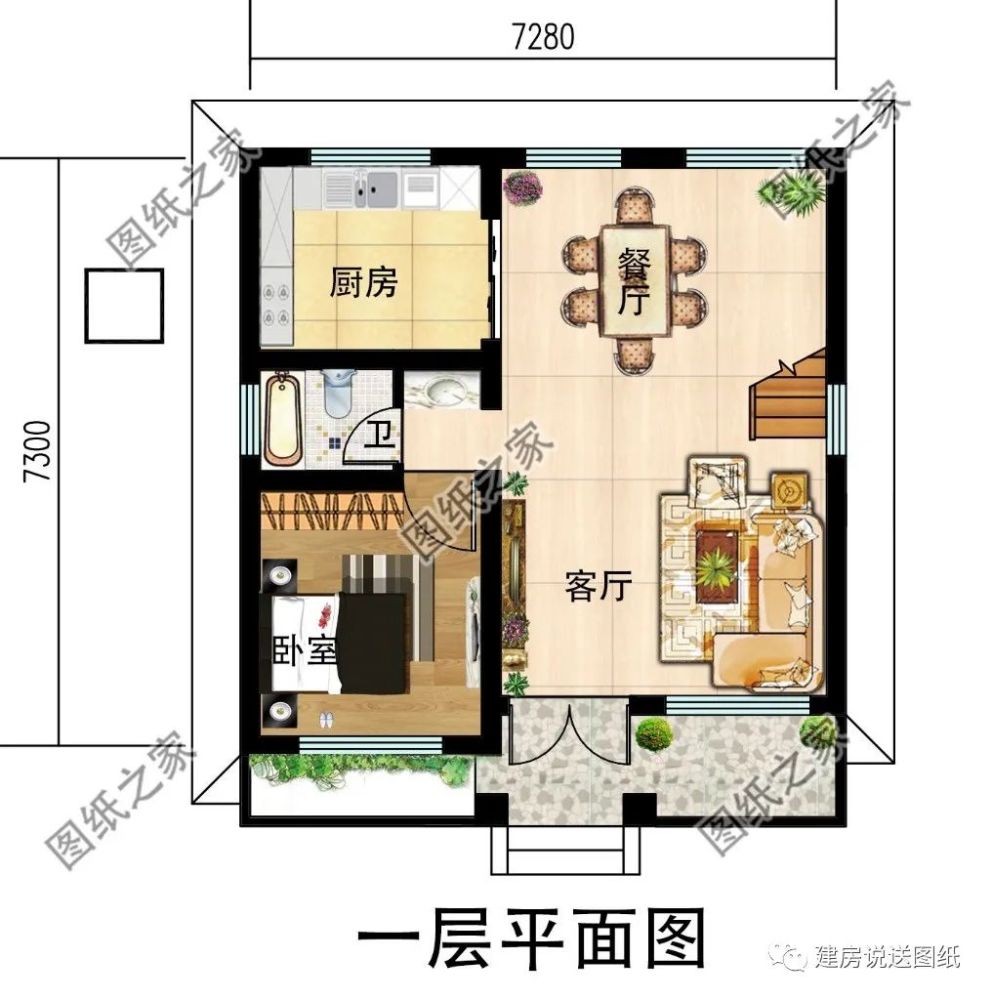 农村小型二层二间自建房,宅基地面积小也不怕,设计到位就能解决