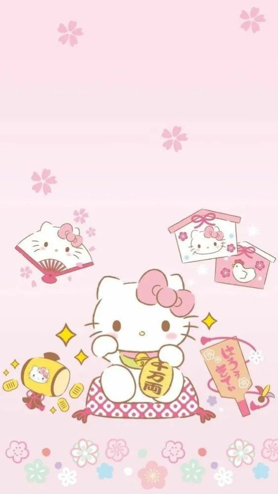 世界上最可爱的猫hellokitty13款和风日系手机壁纸