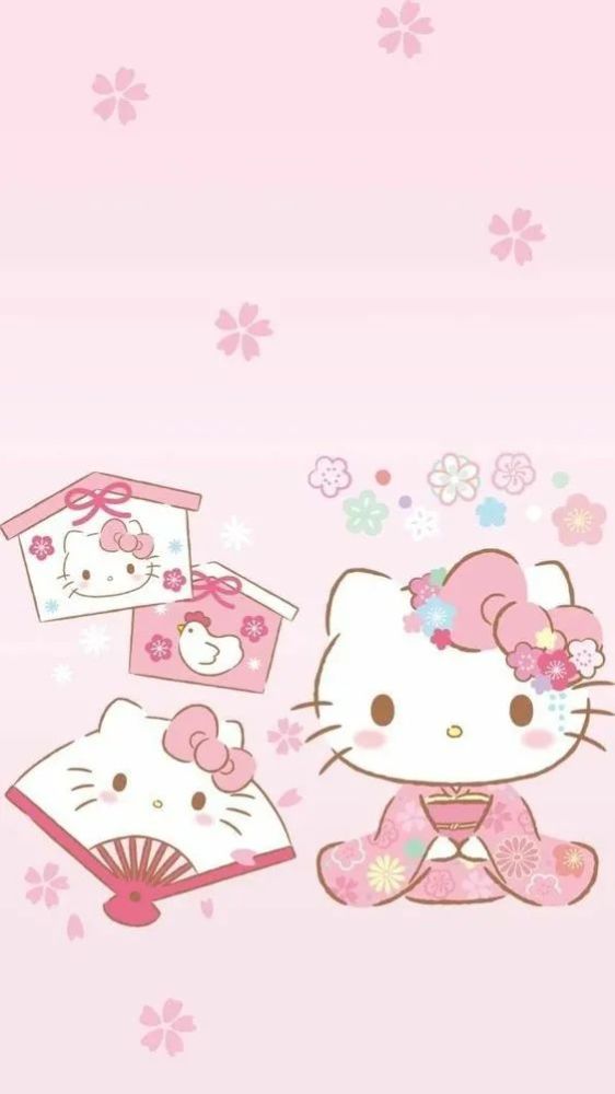 世界上最可爱的猫!hello kitty 13款和风日系手机壁纸