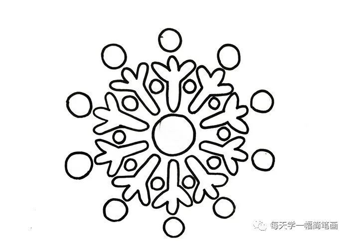 每天学一幅简笔画-简单又好看的雪花画法,雪花怎么画简笔画