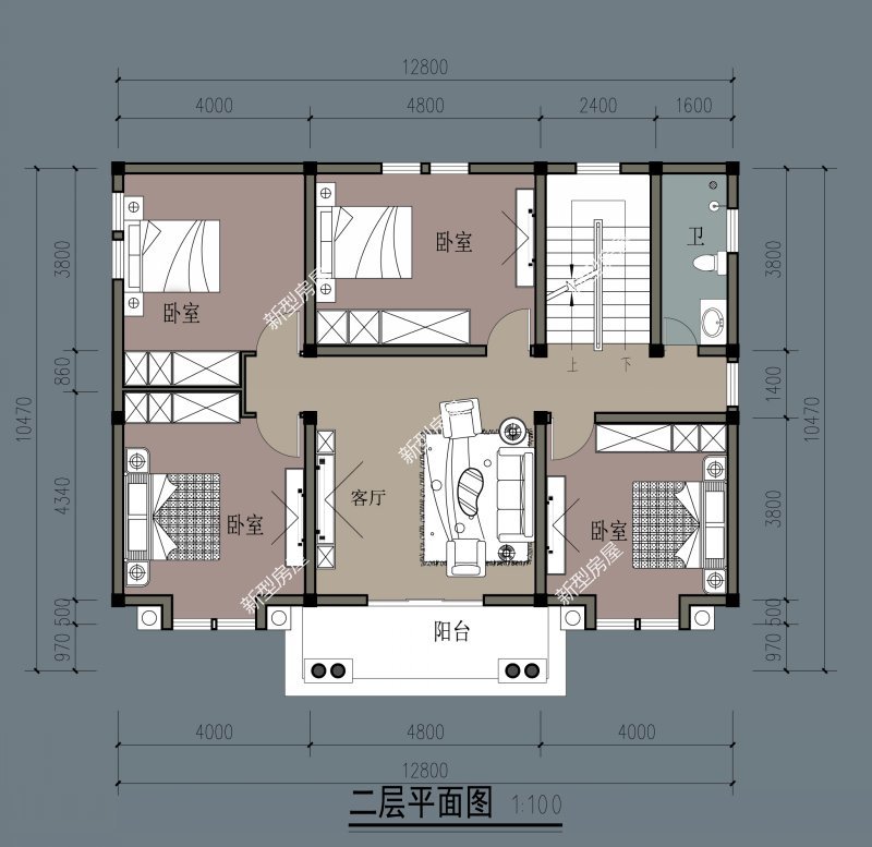 1车库 1储物间 1娱乐室 1棋牌室 第2套:浪漫飘窗 顶层大露 多卧室设计