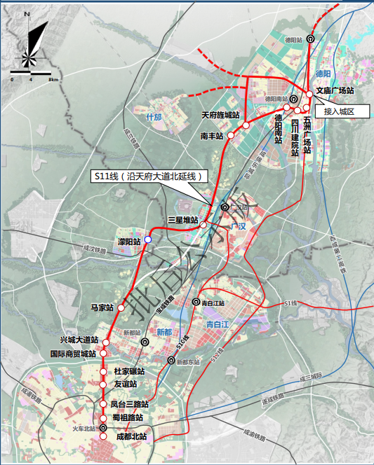 道路设计与天府大道南延线同标准,设计时速80公里/小时.