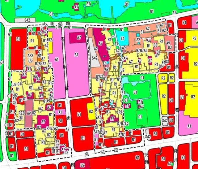 (古城片区规划)未来,片区内大部分用地将是r1性质,也就是一级住宅用地