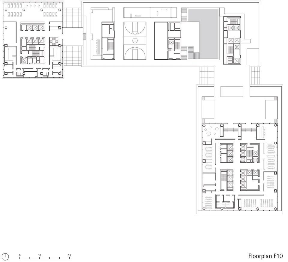 ▼二十一至二十四层平面图  gmp architekten