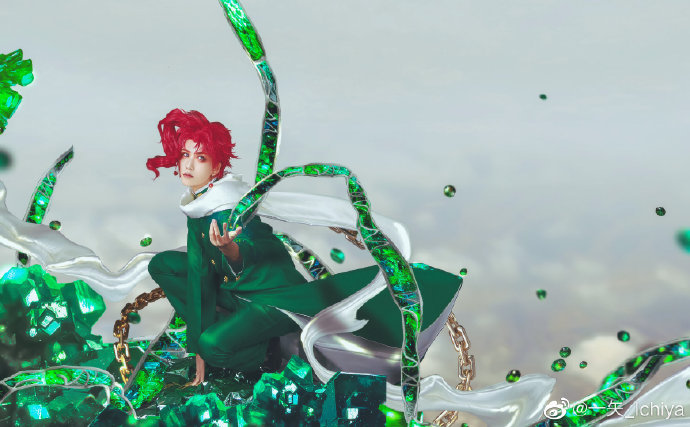 《jojo的奇妙冒险》花京院典明cos,魅力吸睛,帅气太有