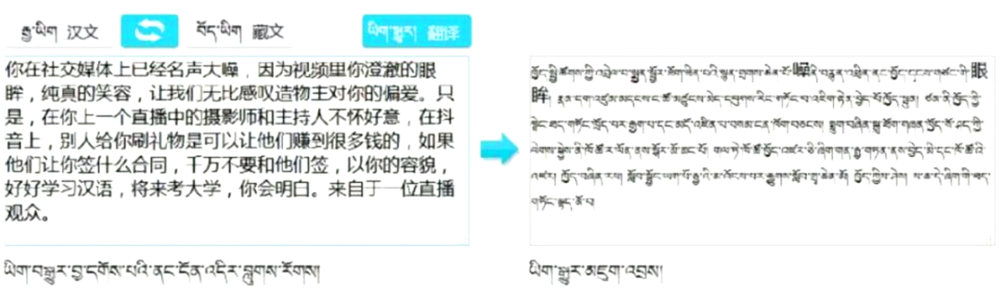 网友翻译成藏文的留言