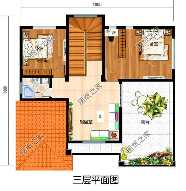 四间三层楼农村楼房设计图,真的超级赞,盖好实景更好看