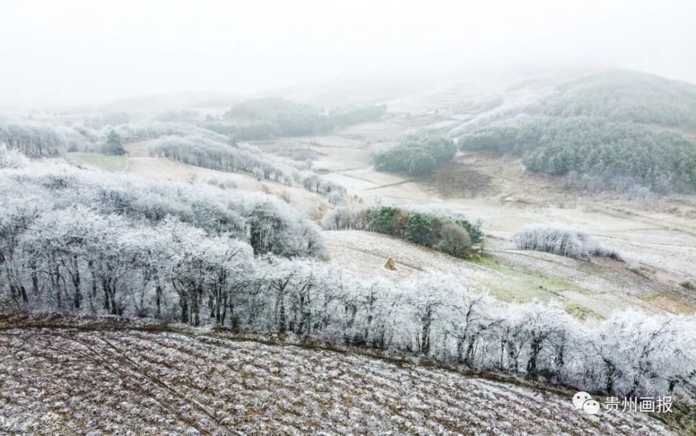 在贵州省毕节市威宁彝族回族苗族自治县雪山镇灼乐多社区拍摄的雪景