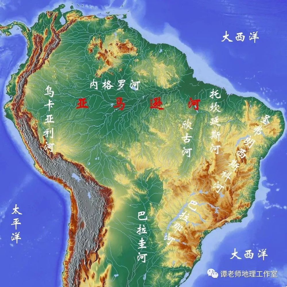 亚马逊河位置示意图 第一名:亚马逊河 所处大洲:南美洲 流域面积:约