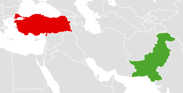 土耳其和巴基斯坦位置