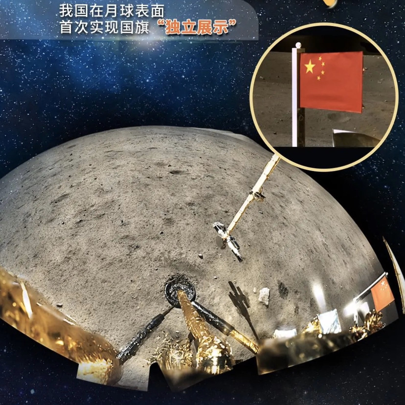 五星红旗亮相月球,载人登月再被质疑,他们的国旗为何在飘扬?