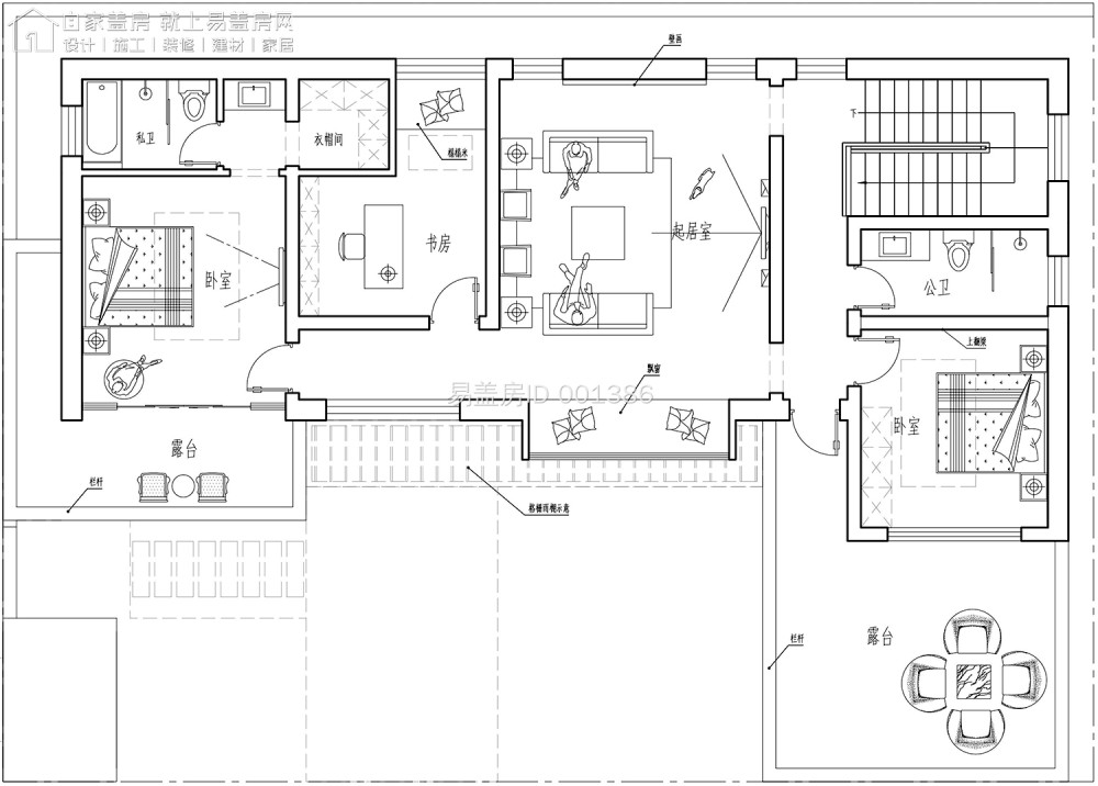 乡村自建别墅—北京53w打造18m×13m二层现代l型简约别墅