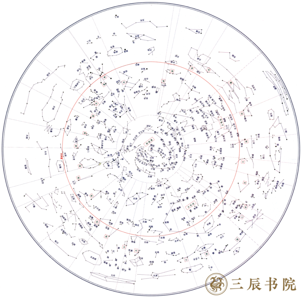 这是今年的全天星图.注意对比这个北天极的位置.