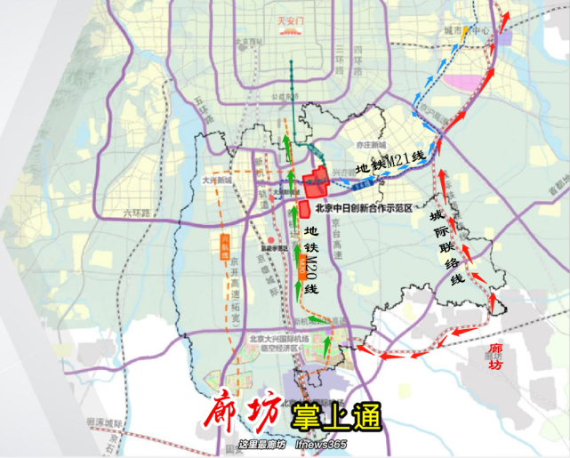 北京地铁m20m21走向曝光廊坊城际联络线可换乘可连通固安西站