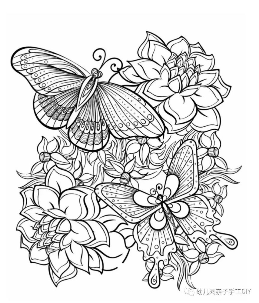 儿童线描画,卡通画,填色卡【可打印】