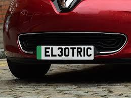 英国国内的零排放汽车将首次启用专用绿色数字牌照