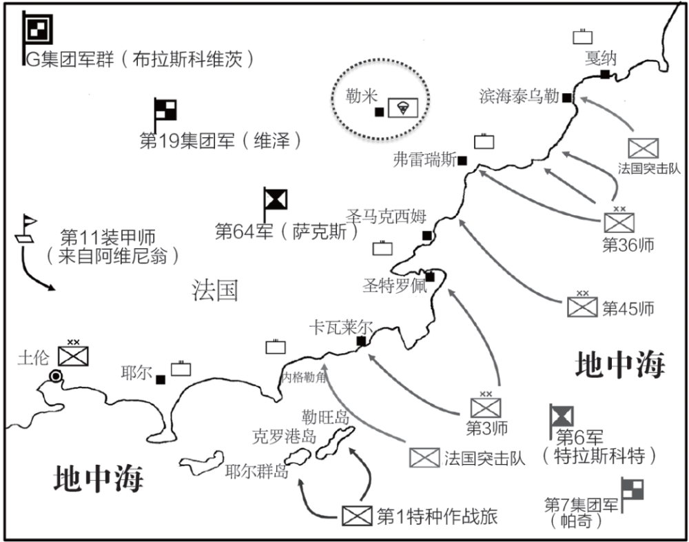 盟军"龙骑兵行动",德军在西线一溃千里,g集团军群向北总撤退