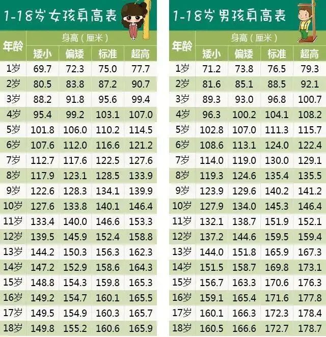 男孩青春期一般增加25~30cm,女孩青春期共增长20~25cm. 03